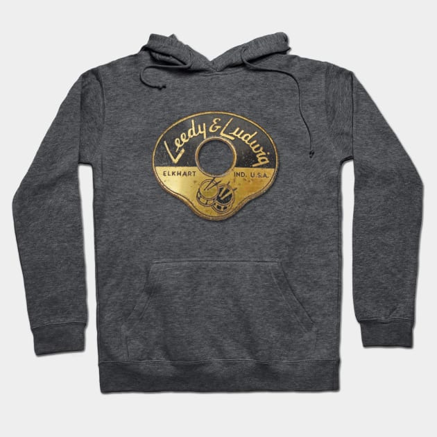 Leedy and Ludwig Retro Drum Badge Hoodie by karutees